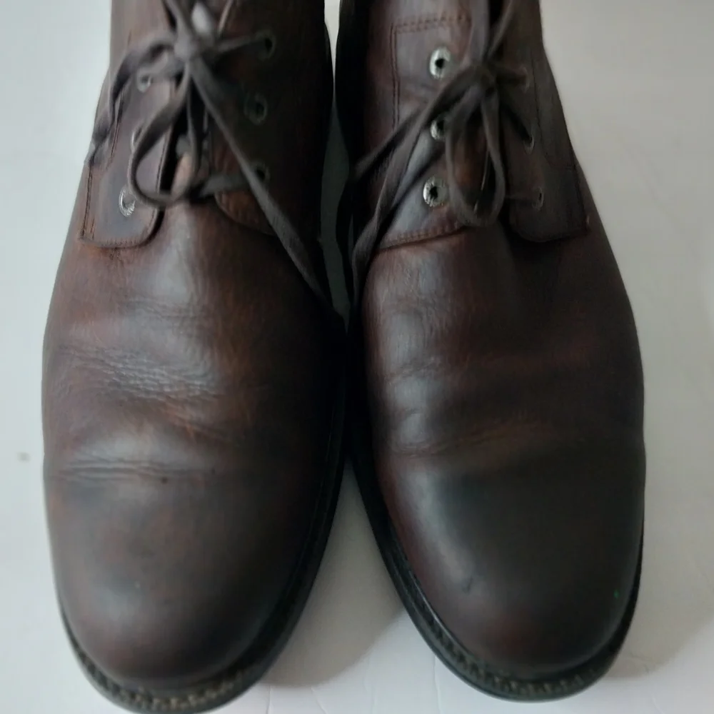 Johnston &Murphi 11M Waterproof Men's Dark Brown Handmade Leather Boots - Picture 2 of 14